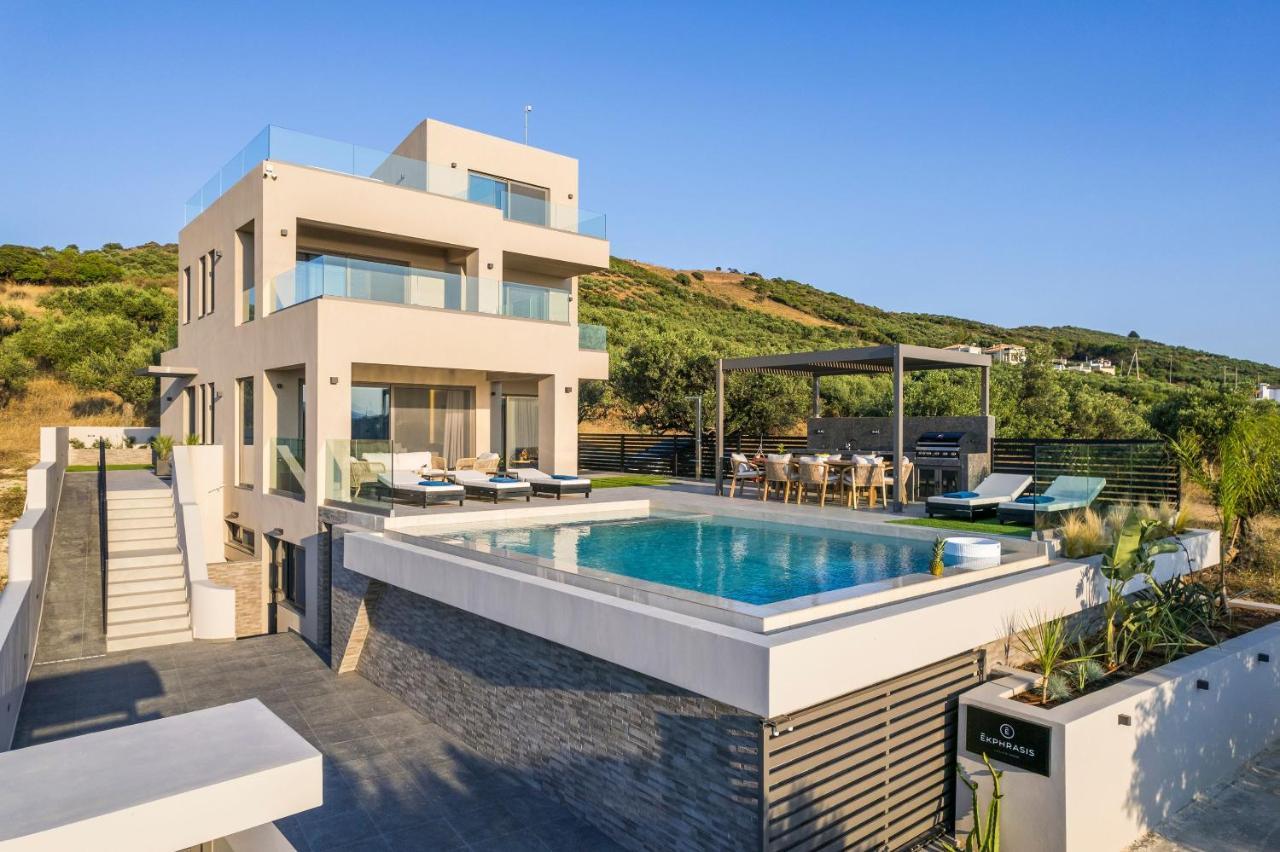 Villa Ekphrasis With Sea View And Jacuzzi Ravdhoúkha Buitenkant foto