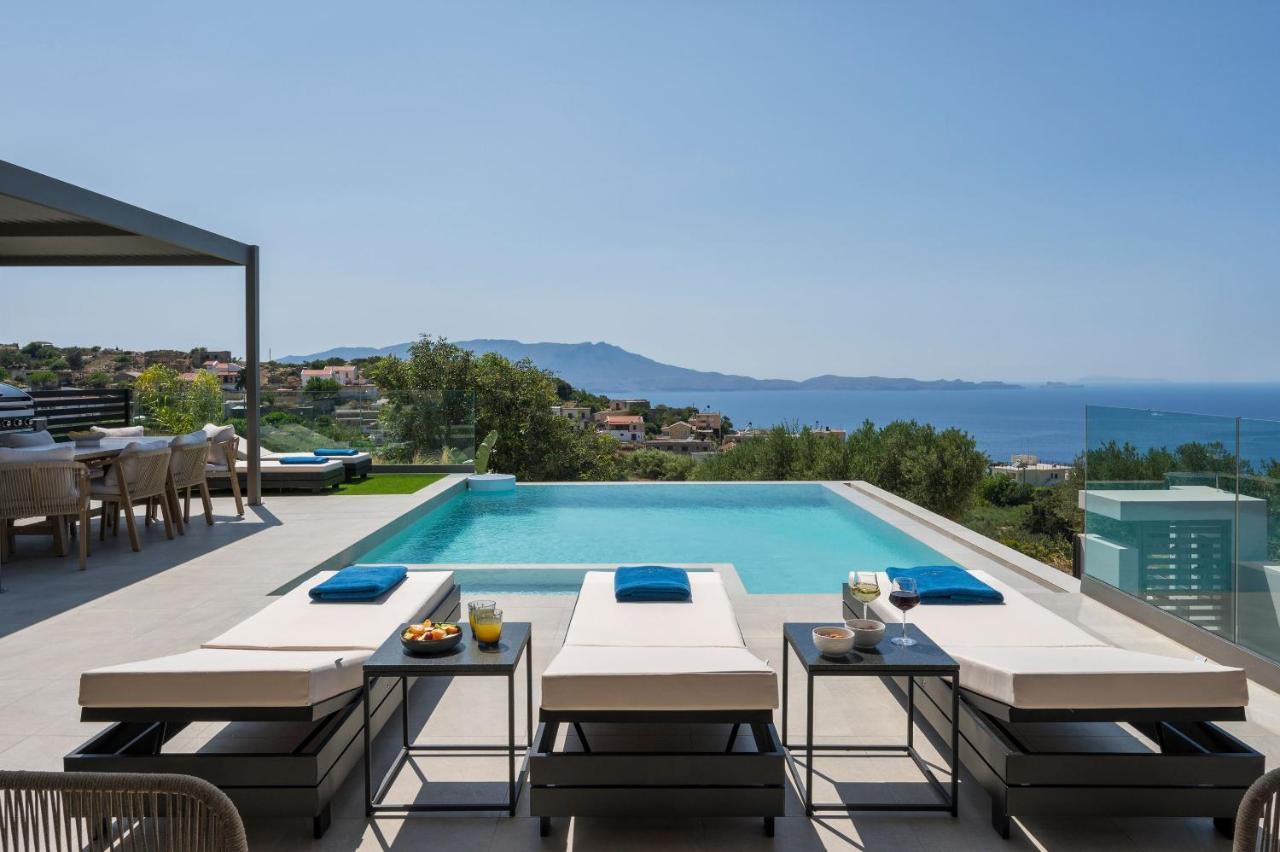 Villa Ekphrasis With Sea View And Jacuzzi Ravdhoúkha Buitenkant foto