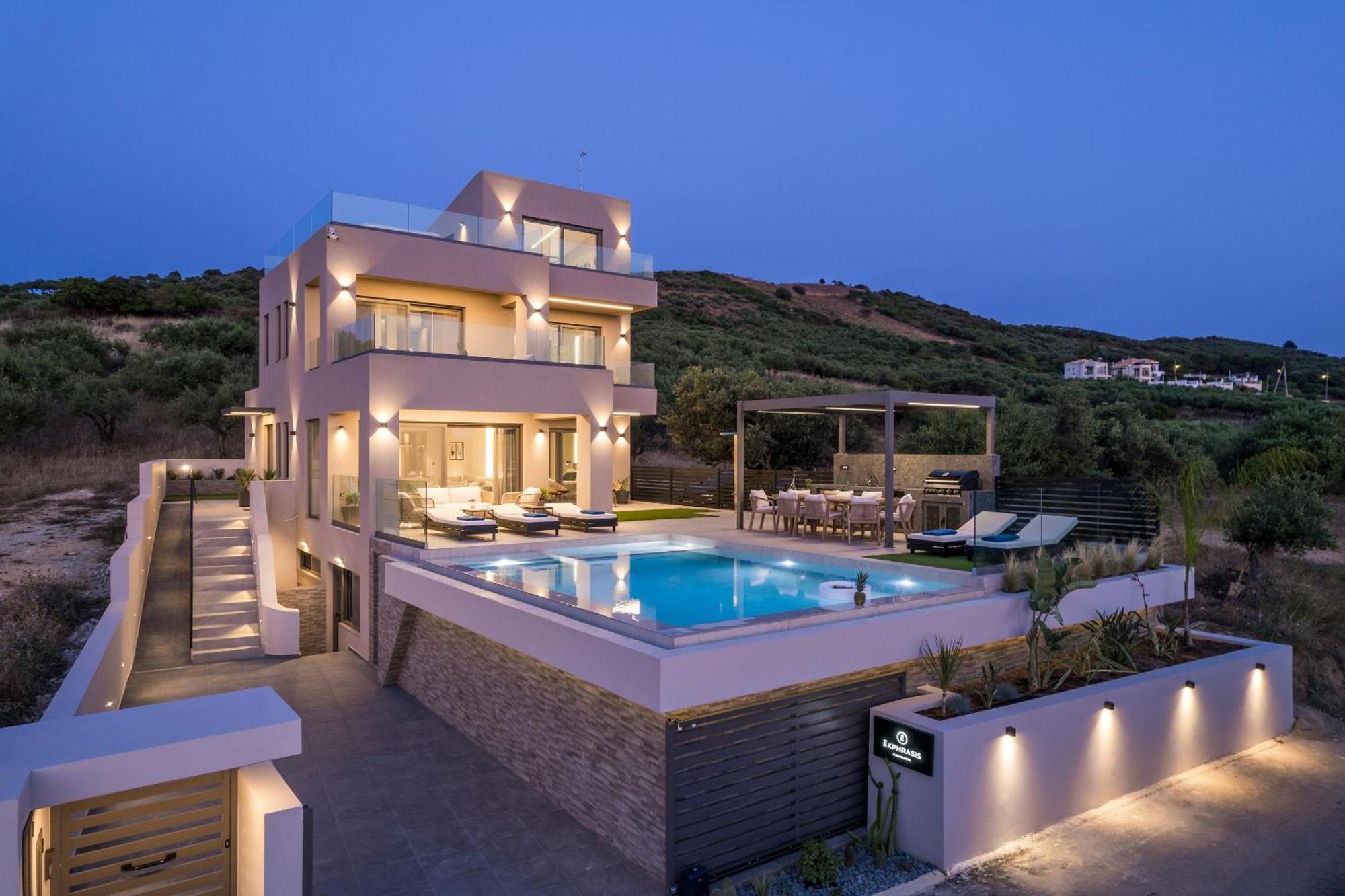 Villa Ekphrasis With Sea View And Jacuzzi Ravdhoúkha Buitenkant foto
