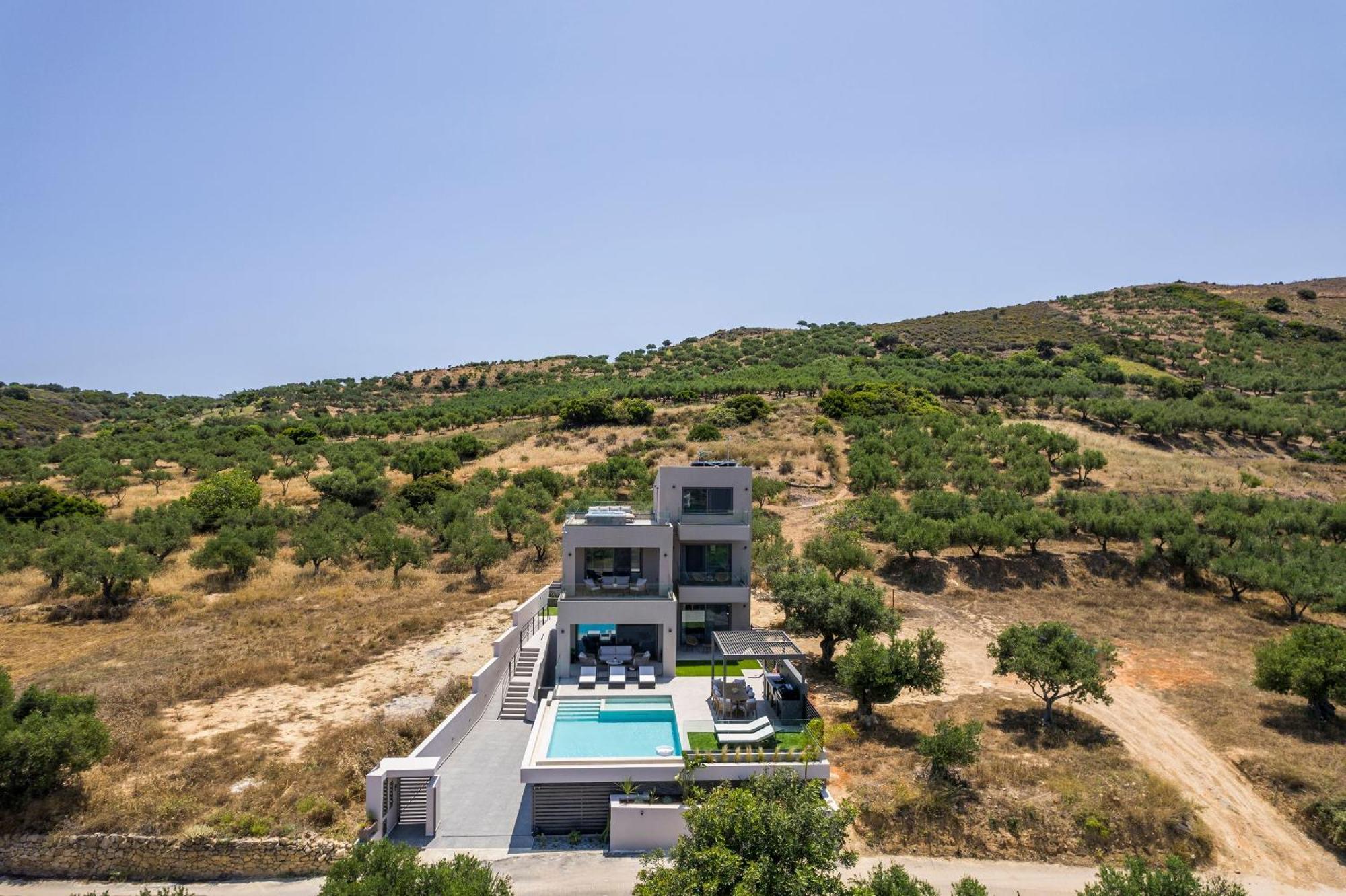 Villa Ekphrasis With Sea View And Jacuzzi Ravdhoúkha Buitenkant foto